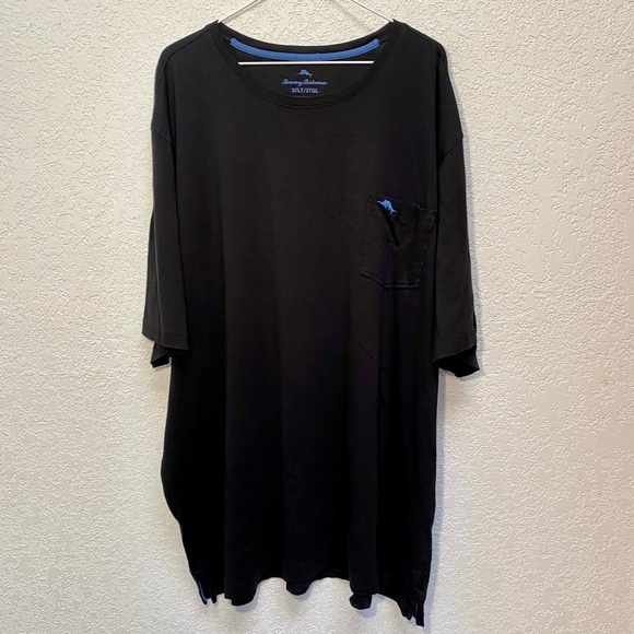 Tommy Bahama Pocket T-Shirt Mens 3XLT (TALL) Short Sleeve Black 100% Pima Cotton - Picture 1 of 5